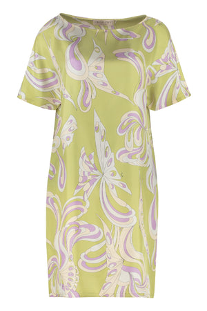 Printed silk dress-0